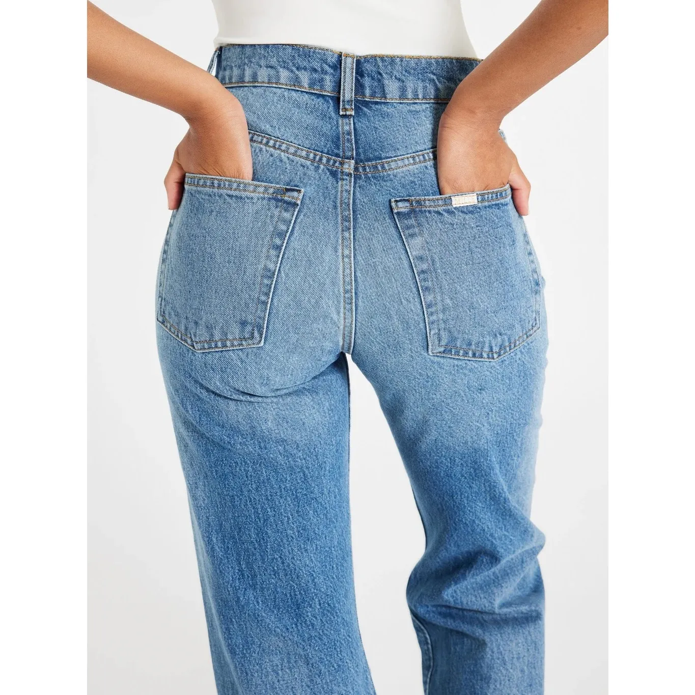 Mille Ashton High Rise Wide Leg Flare Bell Jeans Rigid Cotton denim Womens 33 Blue - Image 9