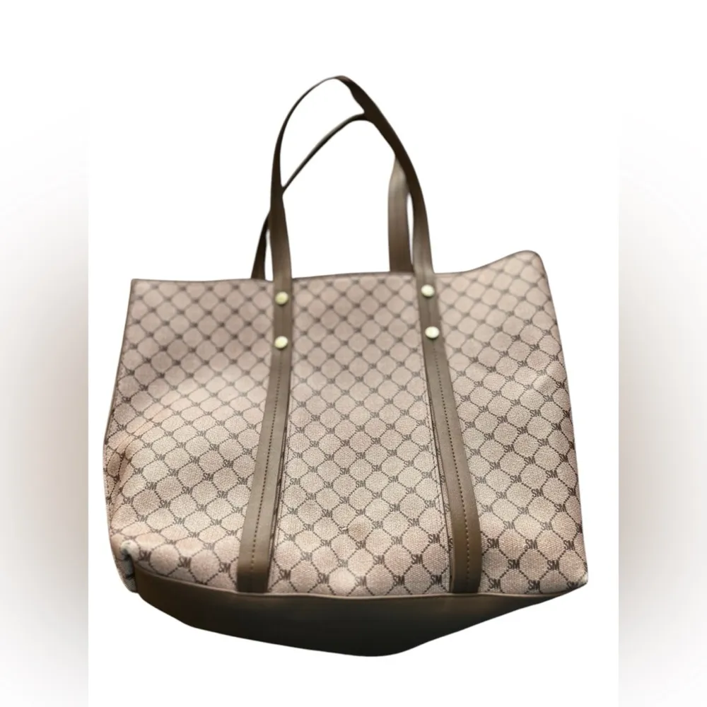 Steve Madden Women's Brown Geometric Tote Bag‎ Casual Handbag - Image 4