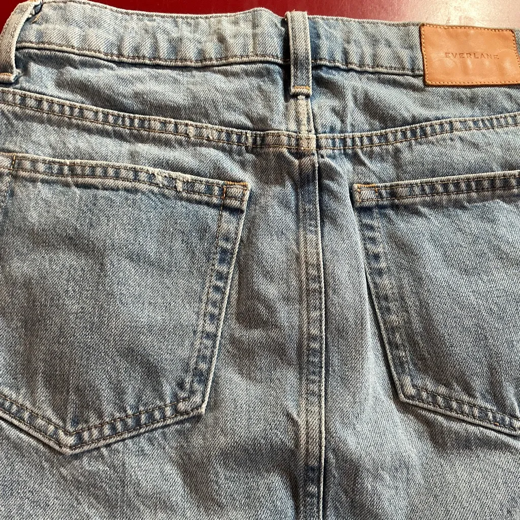 Everlane Skirt Women’s Size 27 Denim Deconstructed Raw Hem Mini Jean Skirt Blue - Image 11