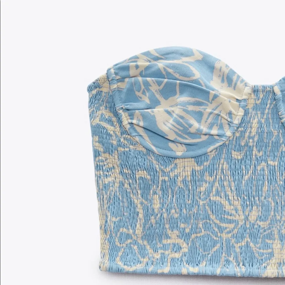 ZARA Linen Blend Print Top - Image 4