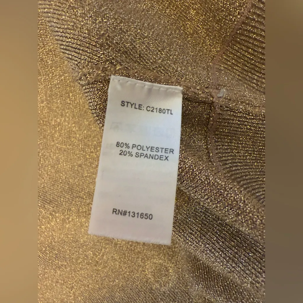 Metallic Gold Lurex Cropped Cardigan from Pinup Girl Clothing Sz M Size M - Image 8