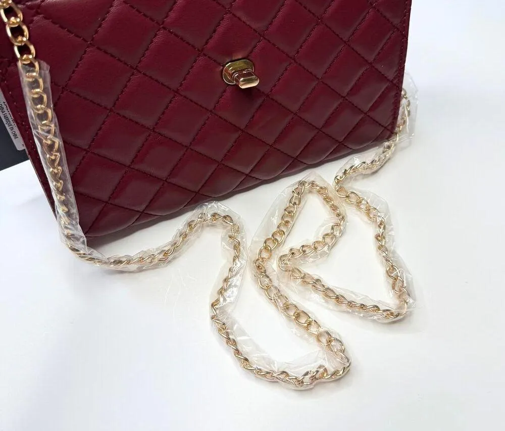 Badgley Mischka Diamond Quilted Convertible Crossbody Bag Cocktail Clutch Purse - Image 6