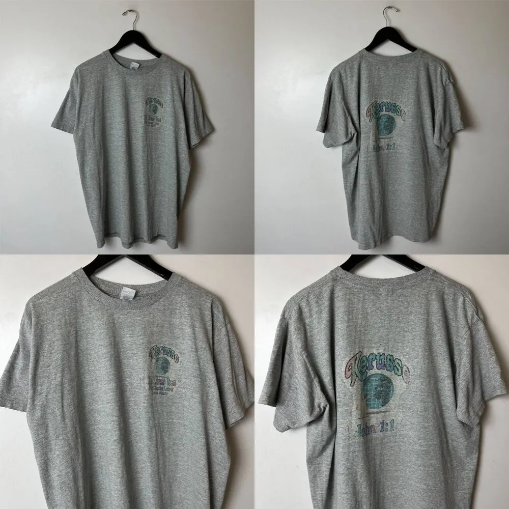 Kerruso Bible Verse T Shirt Vintage Y2K Gray XL Extra Large Christian Apparel - Image 12