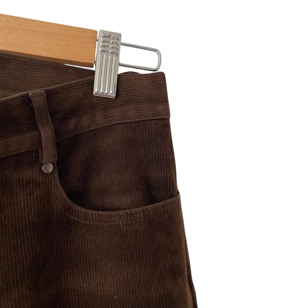 Elie Tahari Chocolate Brown Corduroy Boot Cut Pants size 4 - Image 3