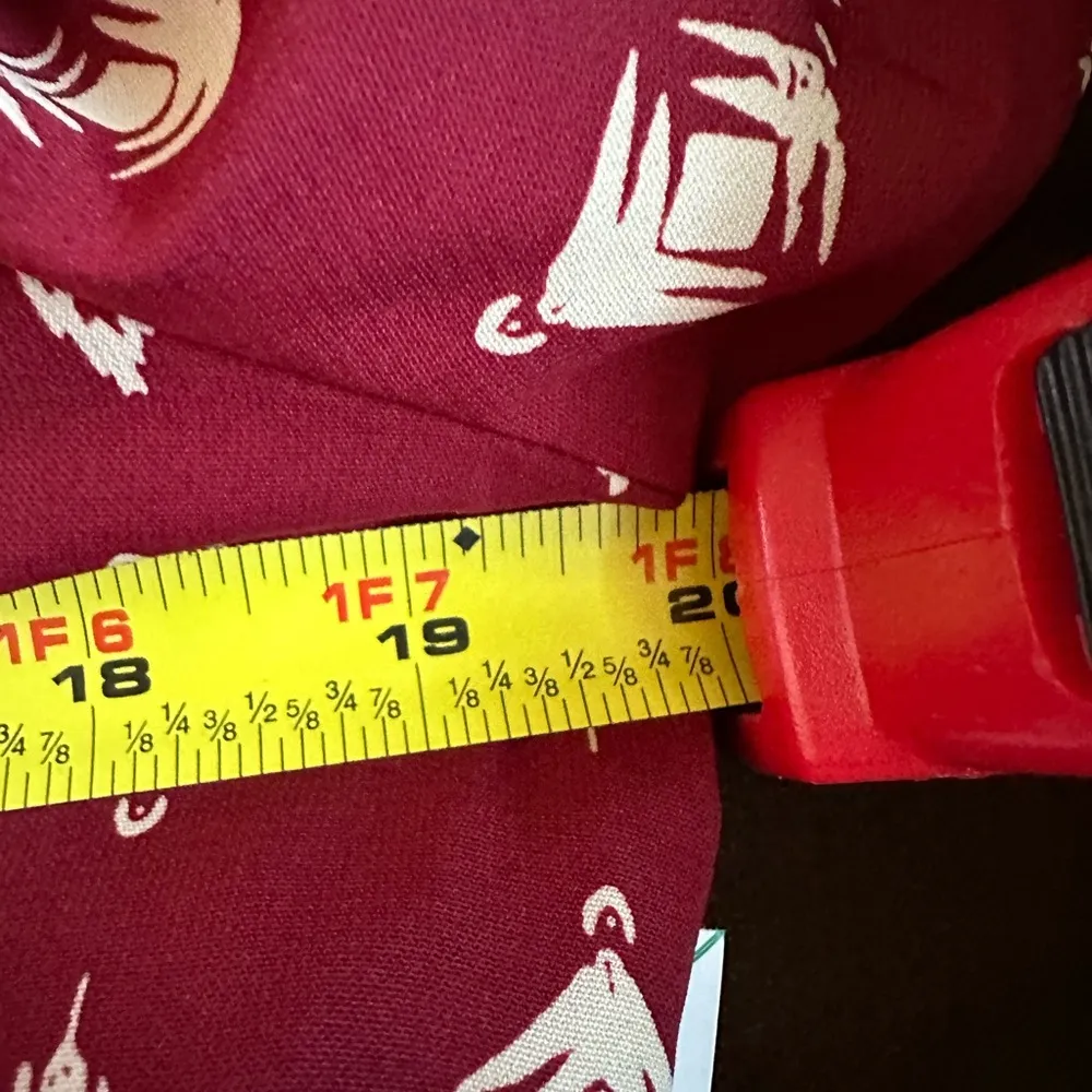 41 Hawtin Red White Long Sleeves Button Down Geometric Design Shirt Dress Sz S - Image 15