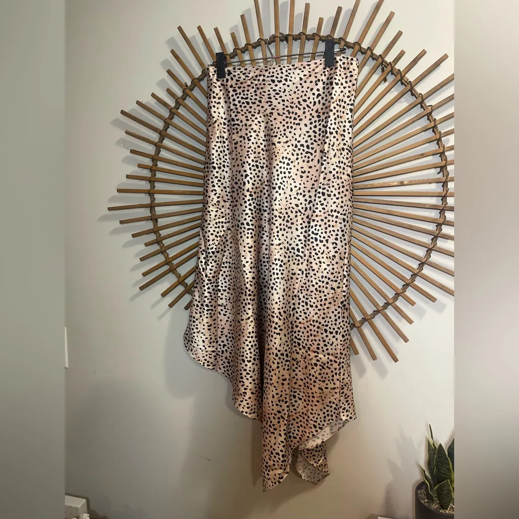 Petal and Pup Women’s Asymmetrical Satin Cheetah Print Midi Skirt Glam Flowy - Image 7