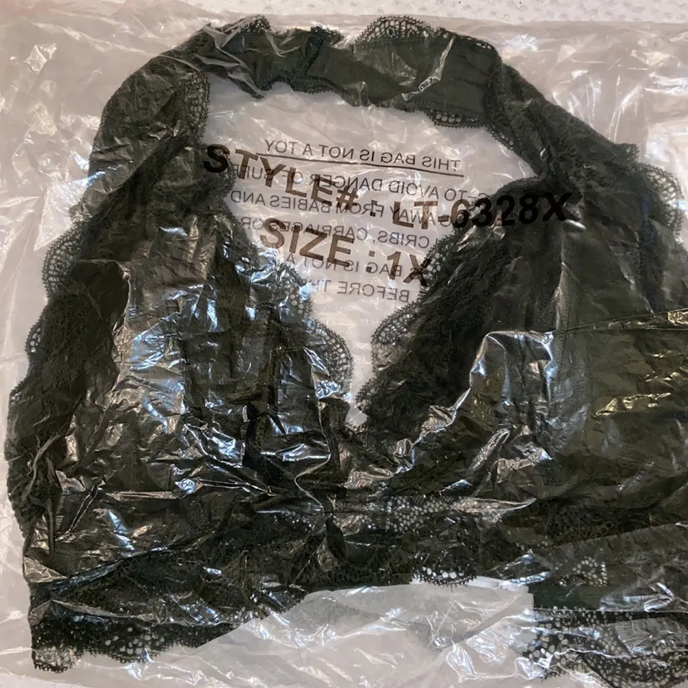 NEW! ZENANA OUTFITTERS 1X Lace Halter Bra Bralette Army Green - Image 6