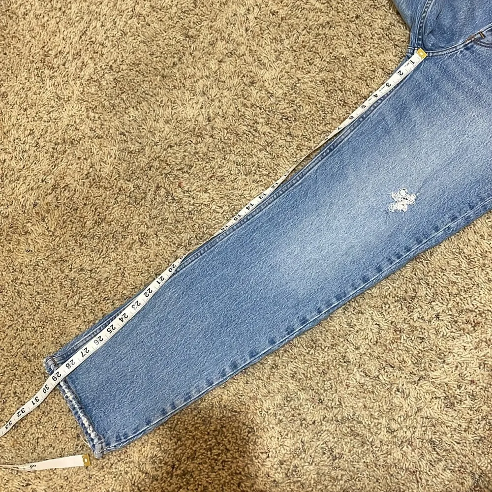 Abercrombie & Fitch The Dad High Rise Straight Leg Denim Jeans Distressed 26/2 - Image 16