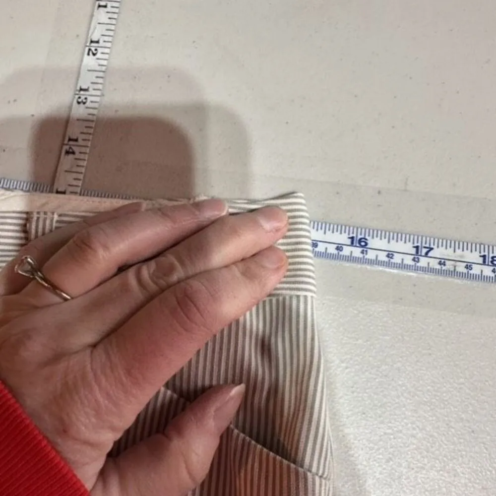 Express Editor Gray Striped Flare Wide Leg Trouser Pants Size 4 Career Corporate - Image 14