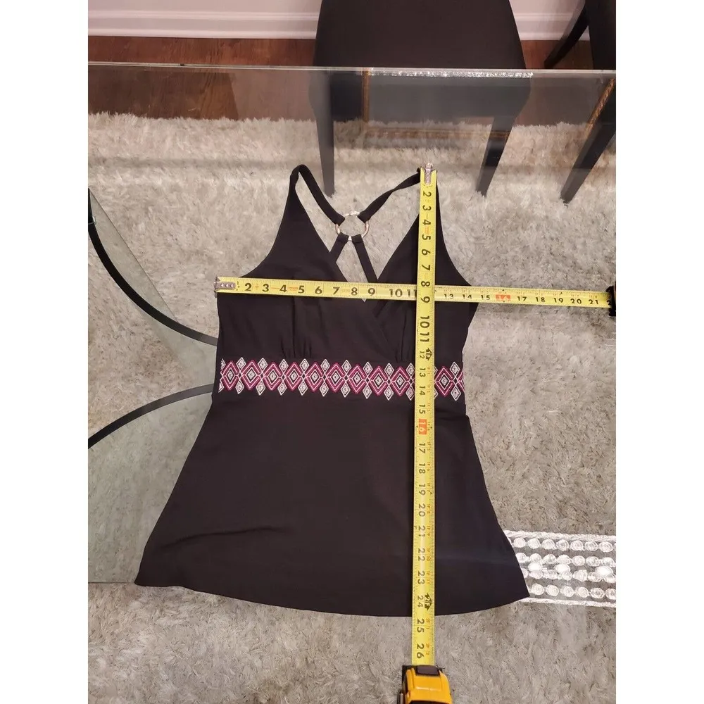 White House Black Market Embroidered Waist Band Ring Back Top Blouse Size Small - Image 13