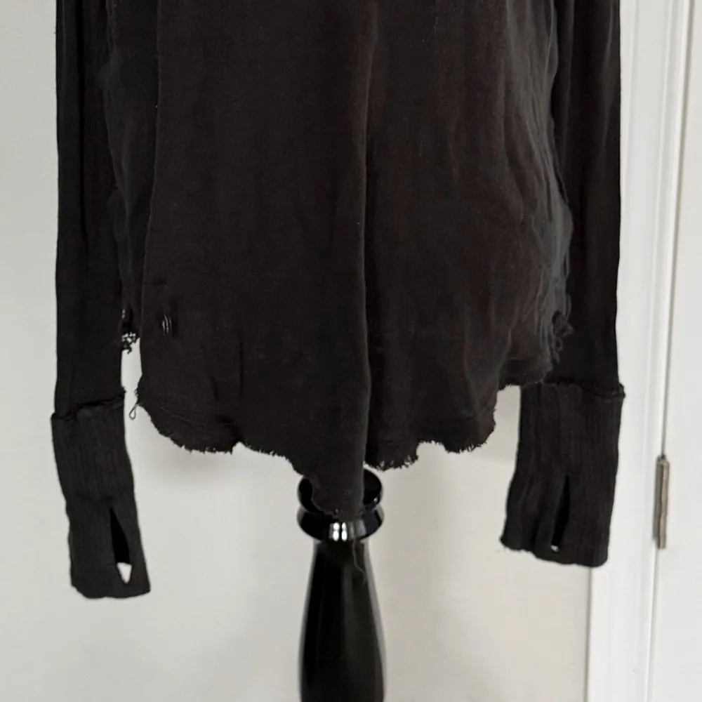 Free People Ribbed Distressed Long Sleeve Shirt size small - Image 3