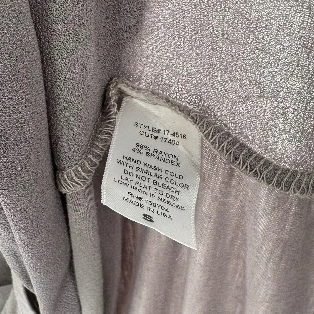 NEW/NWT Tina Jo Cement Gray Jersey & Crepe Shift Dress Size Small Lagenlook - Image 5