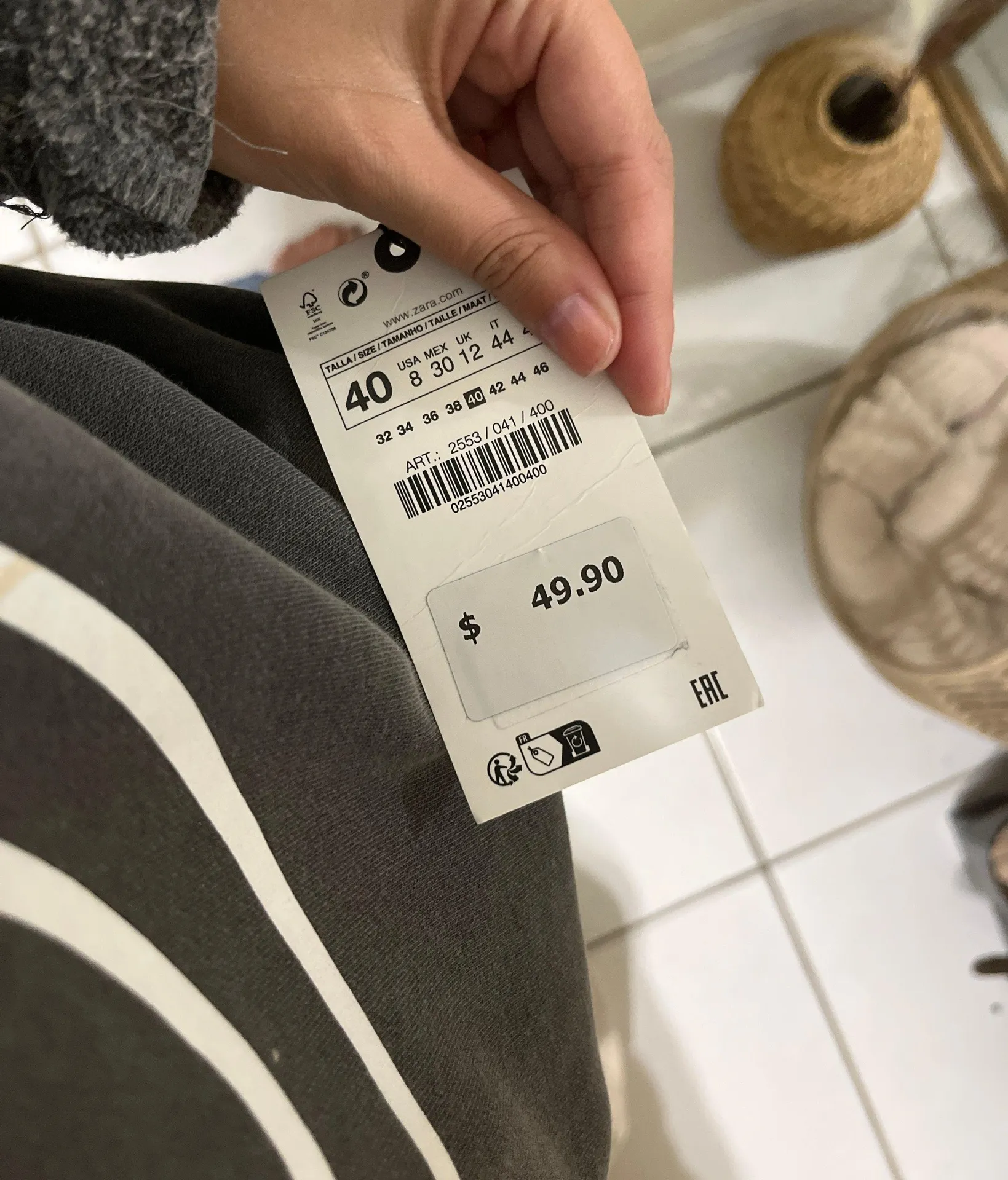 ZARA Marine Straight Dark Wash PETITE - Image 2