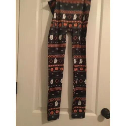 NOBO Halloween Womens Juniors Pumpkin Ankle Leggings Size Medium - Image 7