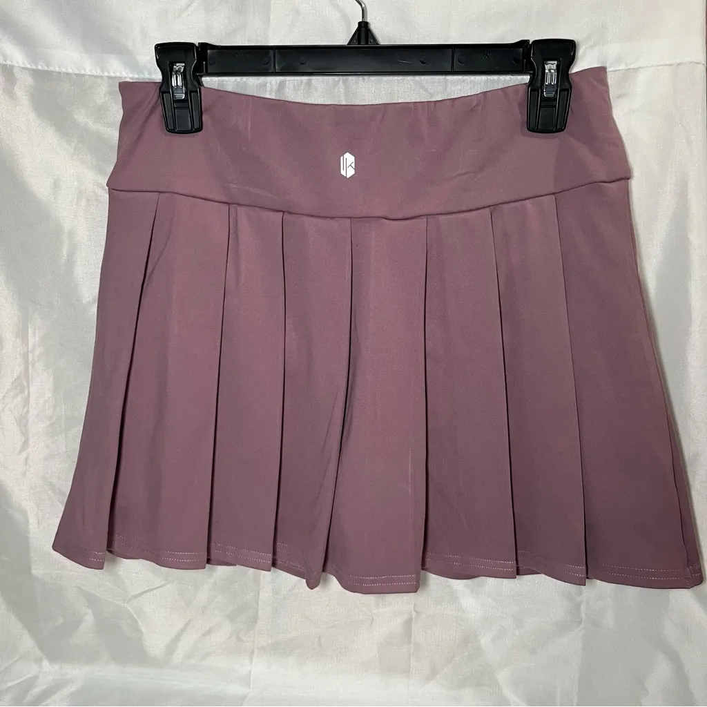 Purple matching crop top & pleated athletic tennis golf skirt workout set sz M Size M - Image 6