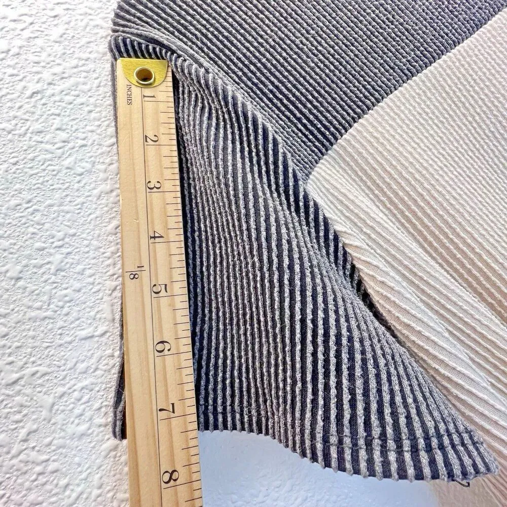 Bohme women blouse top short sleeve casual comfortable cream grey XL. - Image 5