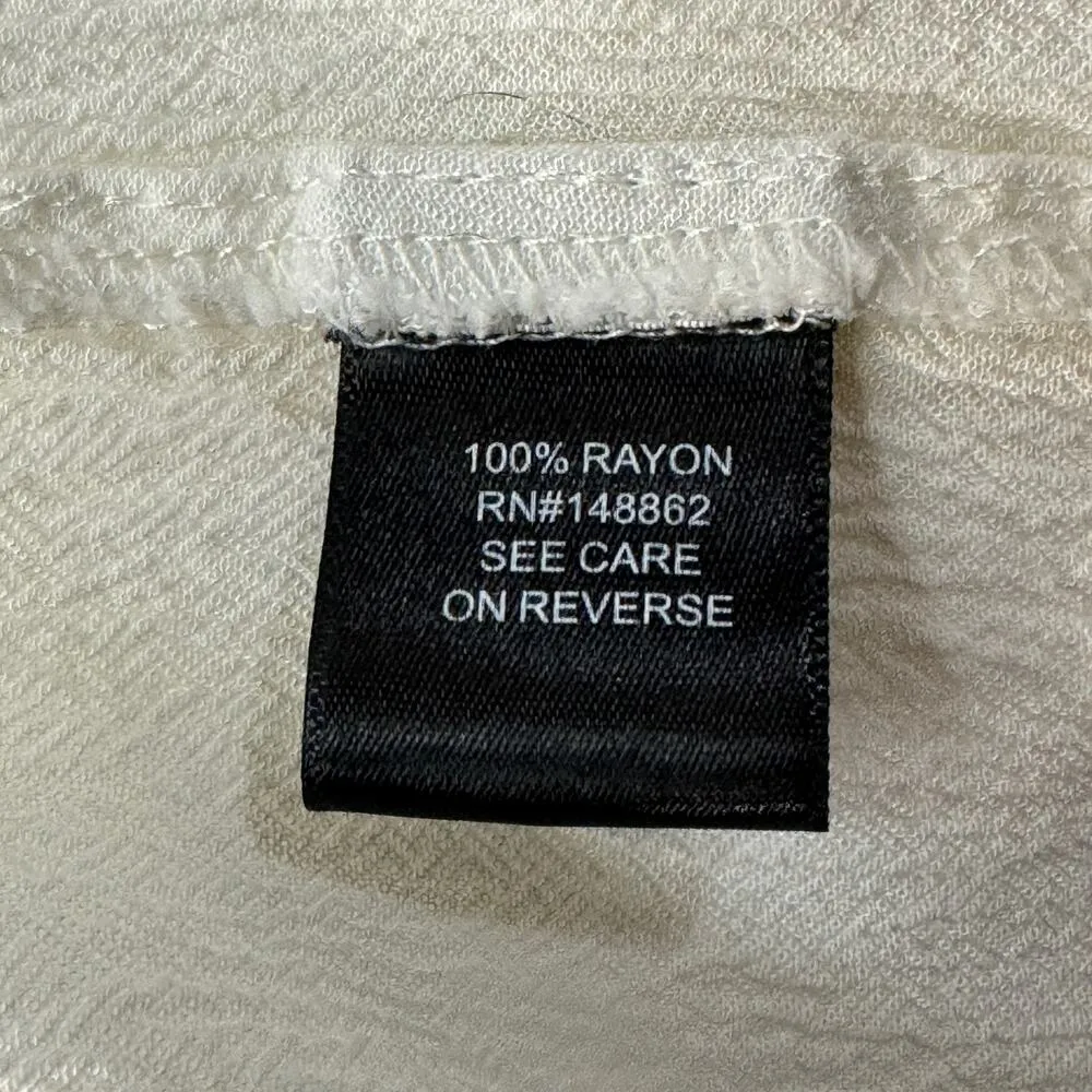 Torrid SZ 3 (3X-Large) Top Button-Up Gauzy Silver Stars Roll-Tab Sleeves Pocket - Image 11