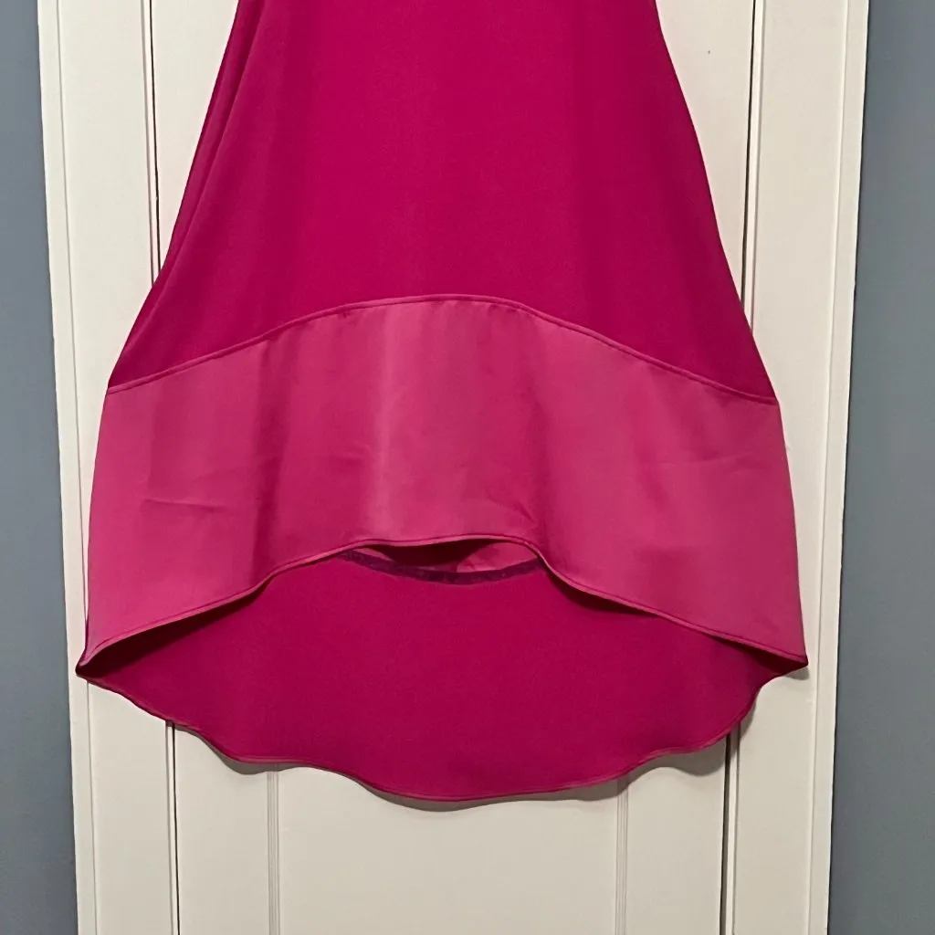 Trina Turk Cayden tank midi dress high low hot pink pockets size small lagenlook - Image 7