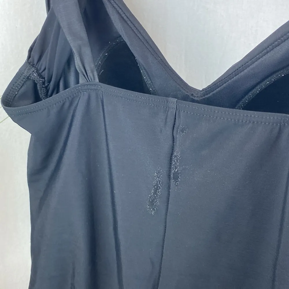 Land’s End Black Ruched 1 Piece Swim Bathing Suit 14 - Image 6