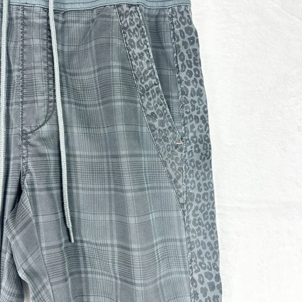 Anthropologie Nomad Joggers Size Small Petite Gray Plaid Leopard Tencel Lyocell - Image 6