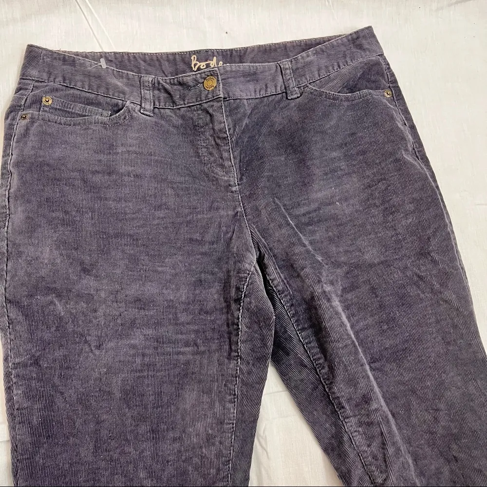 BODEN Women's Corduroy Gray Bootcut Denim Jeans Cotton Blend Size 10P Classic - Image 14