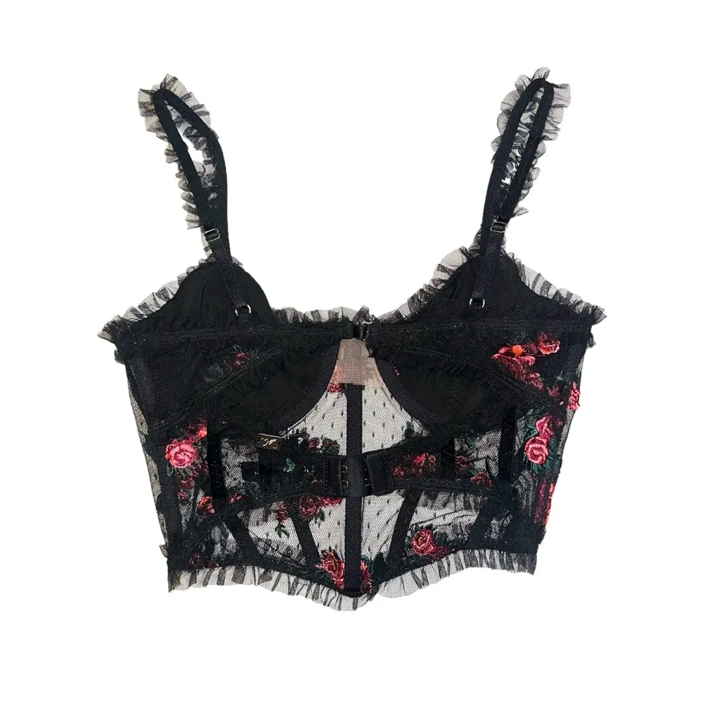 For Love & Lemons Rosebud Black Bustier Corset Top XS - Image 4