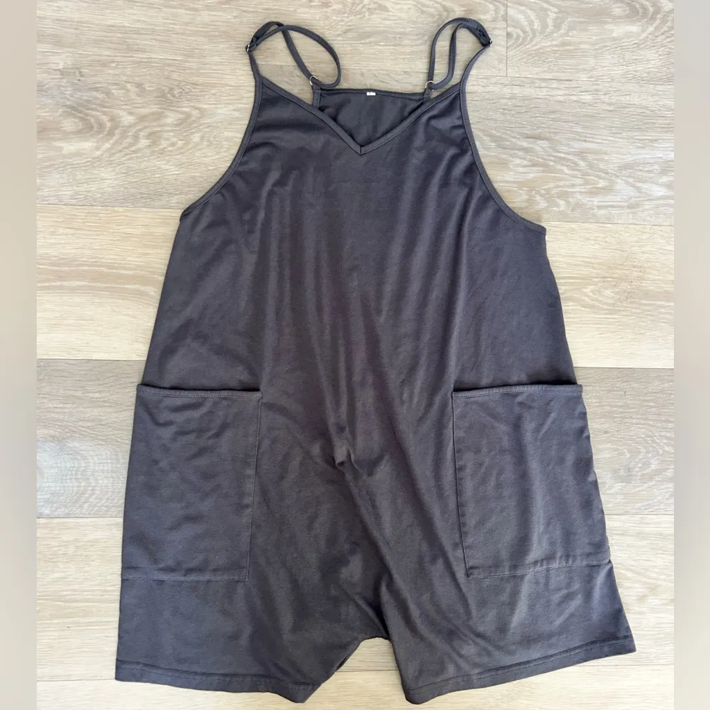 Slouchy Pocket Romper S/M Gray Size M - Image 2