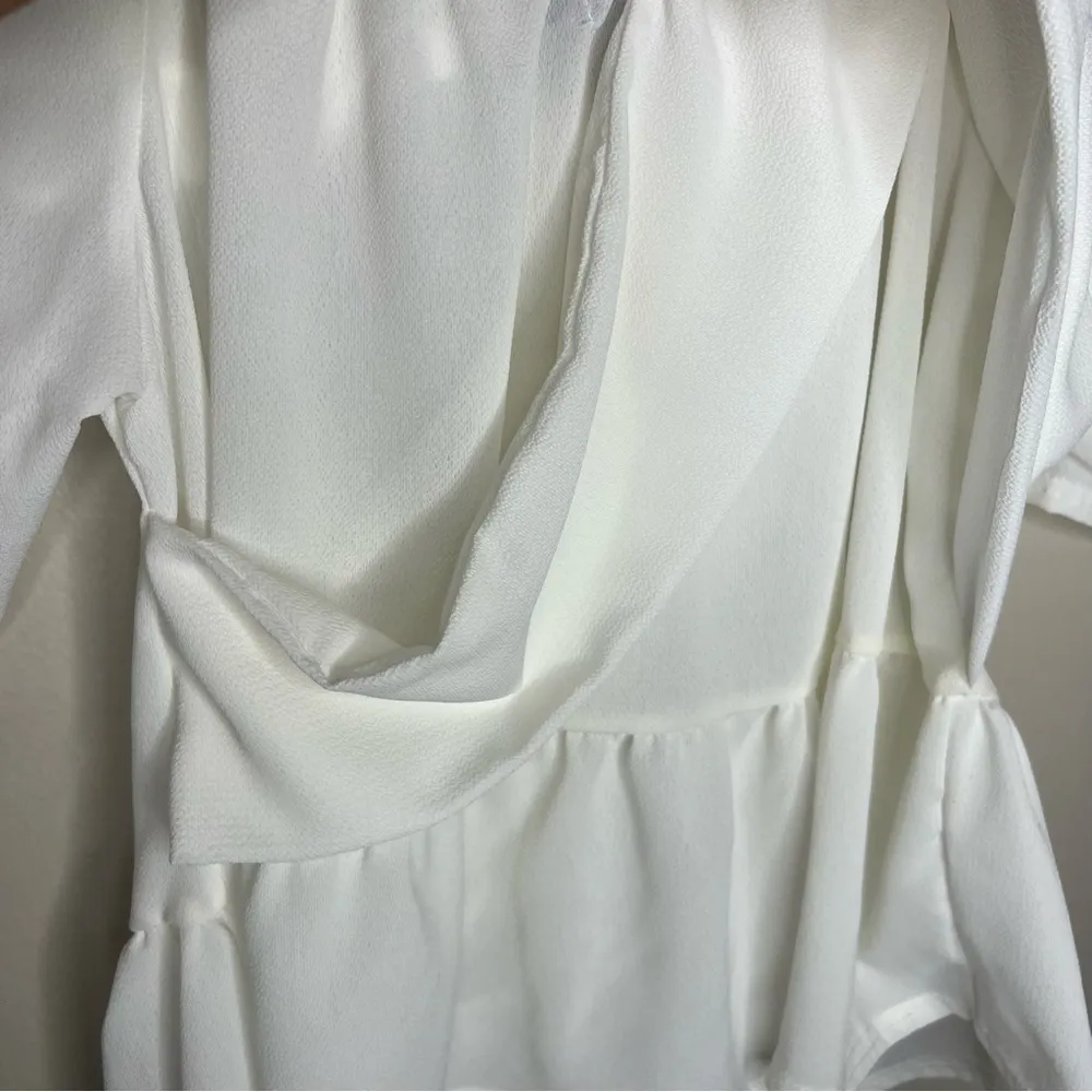 Boohoo Ruched Off The‎ Shoulder Crepe Blouse Plus White Size 18 - Image 10