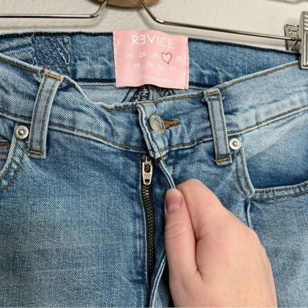 Revice denim star girl light wash high rise skinny jeans size 27 coastal cowgirl - Image 8