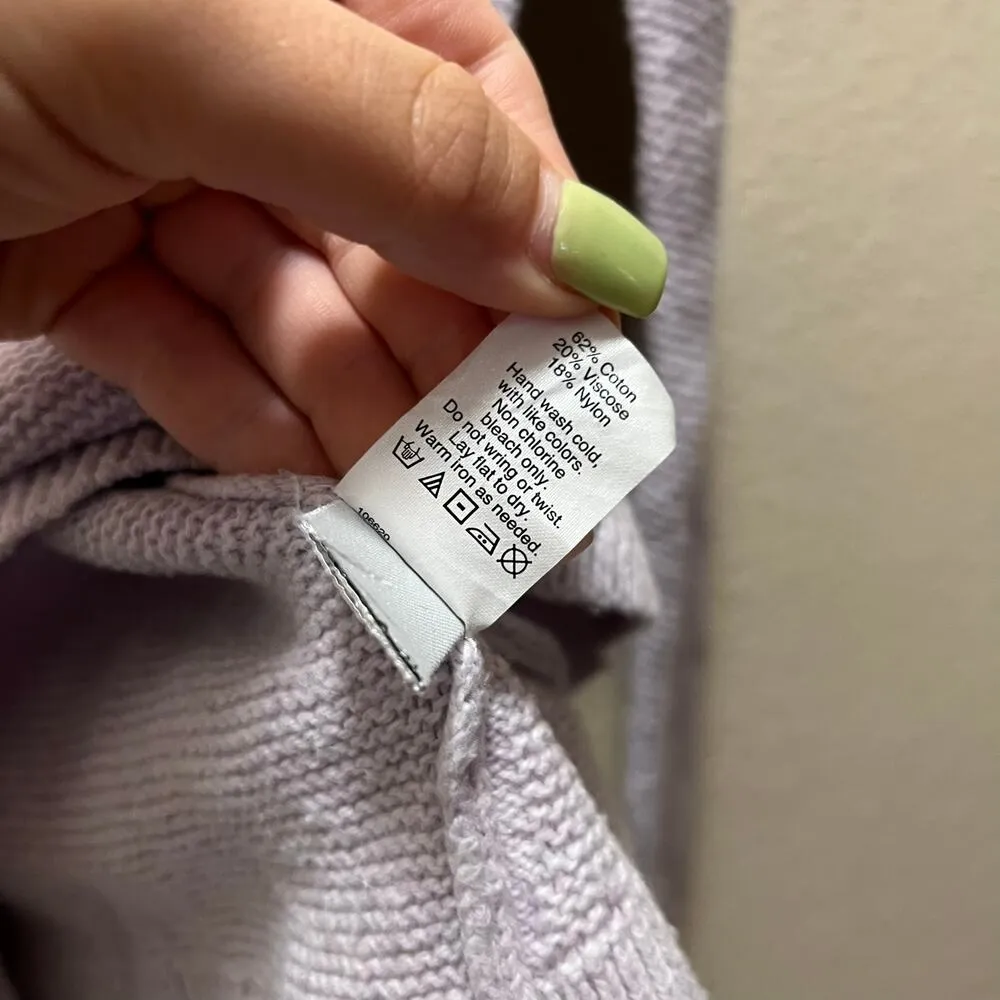 Madewell Riverside Texture Sweater Heather Lilac Purple Pullover Knit Size Small - Image 6