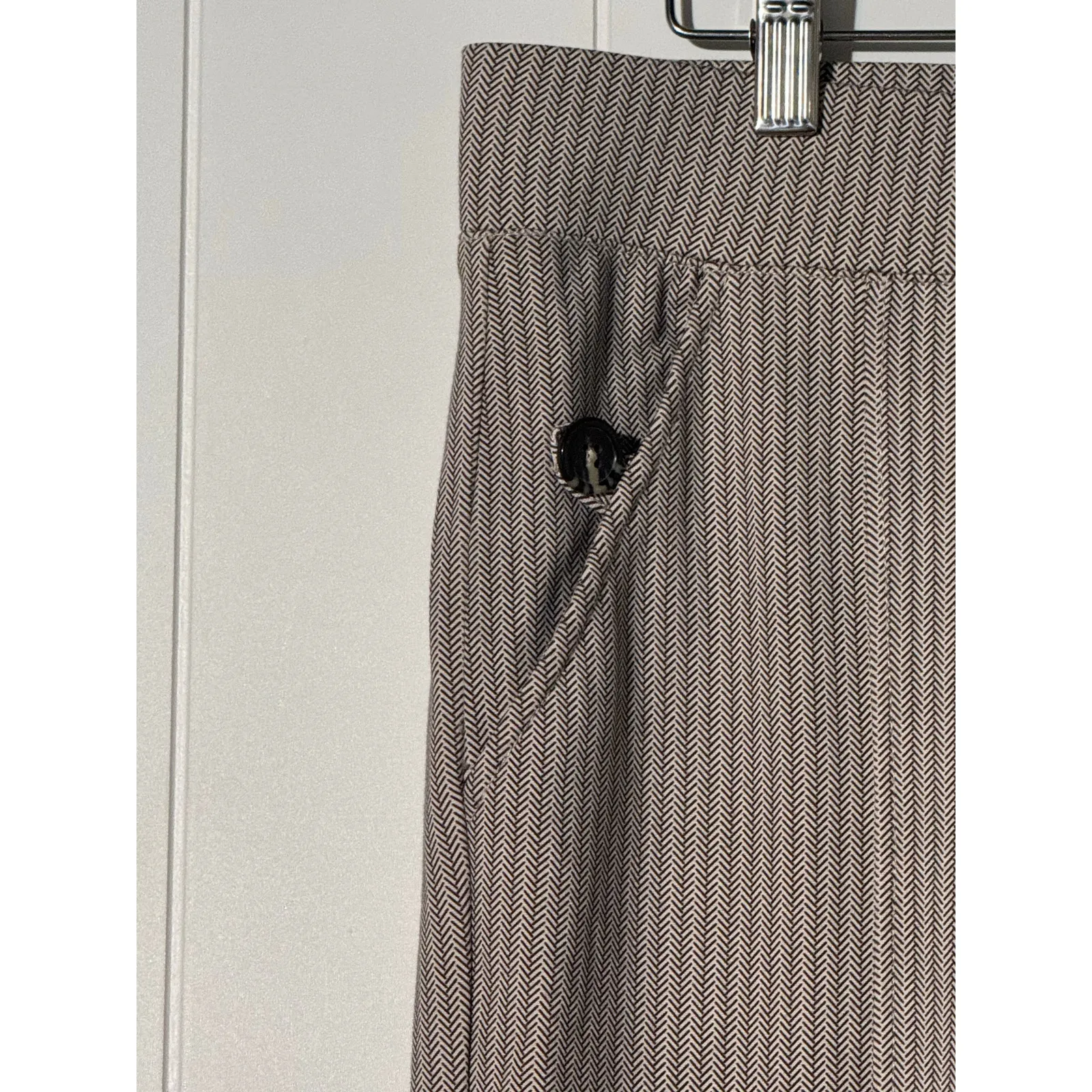 Betabrand Herringbone Bootcut Dress Pants Herringbone Pockets Large Long - Image 7