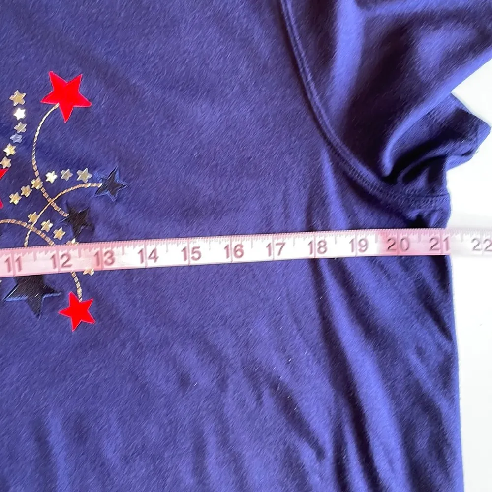 Red, white, and blue firework starburst with sparkly sequins with stars Size XL - Image 4