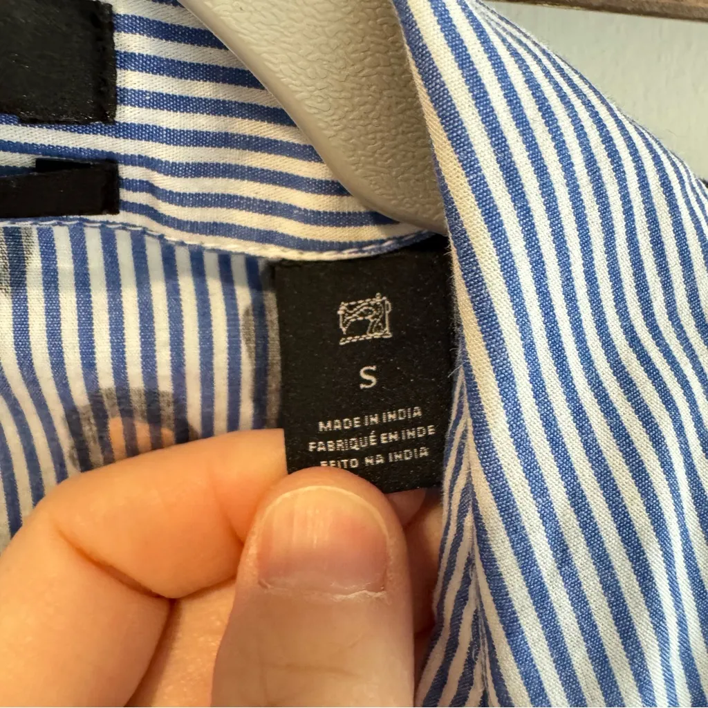 Scotch & Soda Leopard Pinstripe Button Down Shirt Small - Image 3