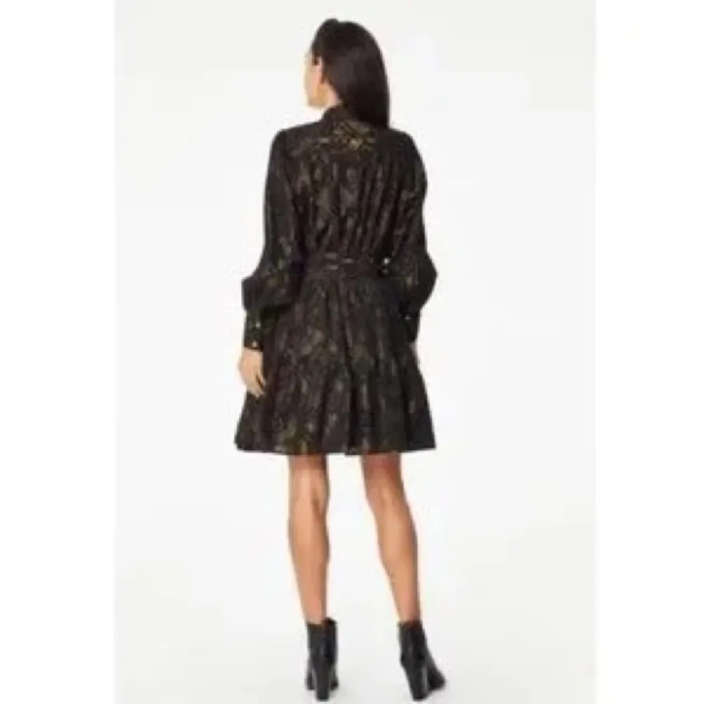 Roller Rabbit Black and Gold Midi Button Front Dress XL - Image 2