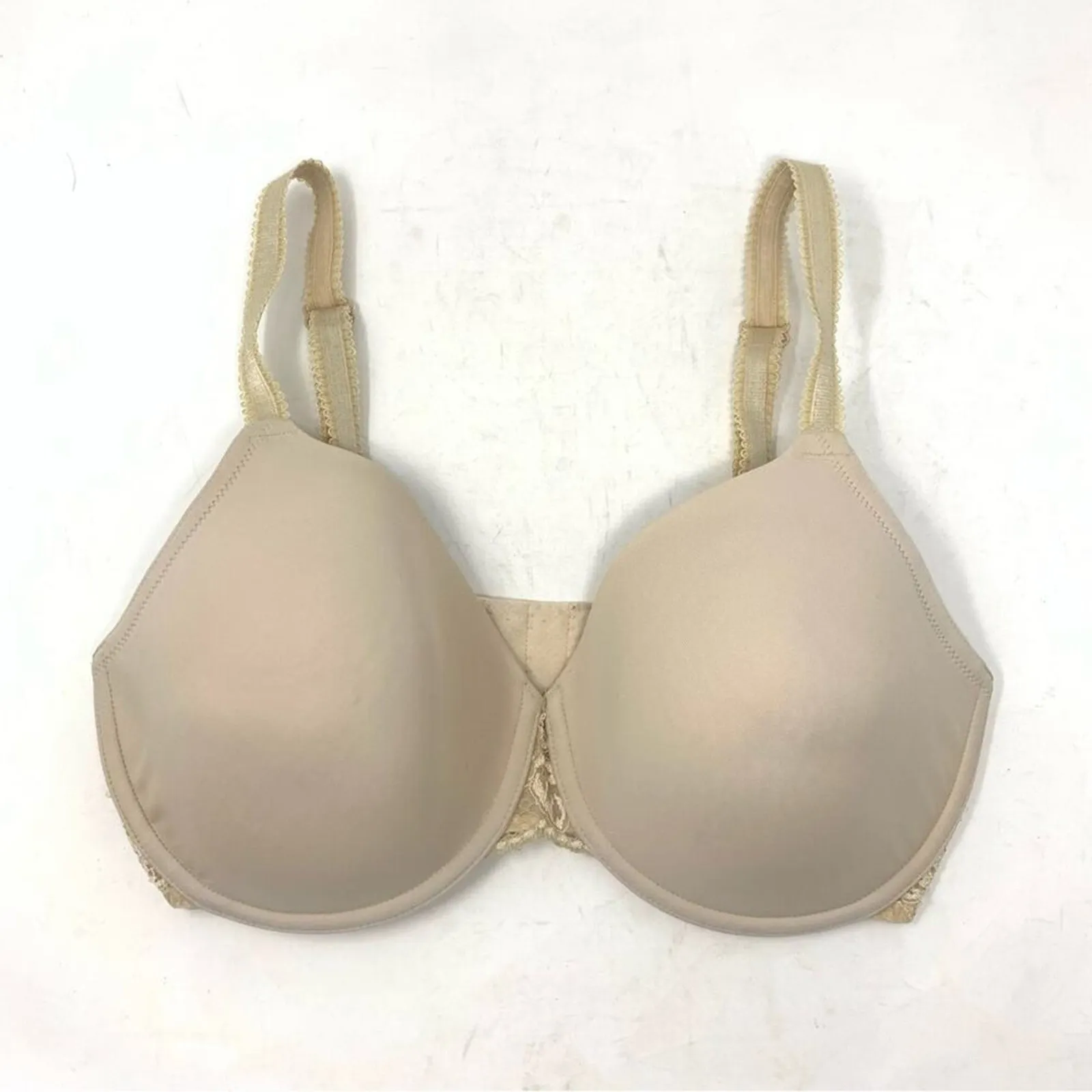 Wacoal French Garden Average Figure Contour Bra 85340 Size 34DDD Nude Beige Tan - Image 2