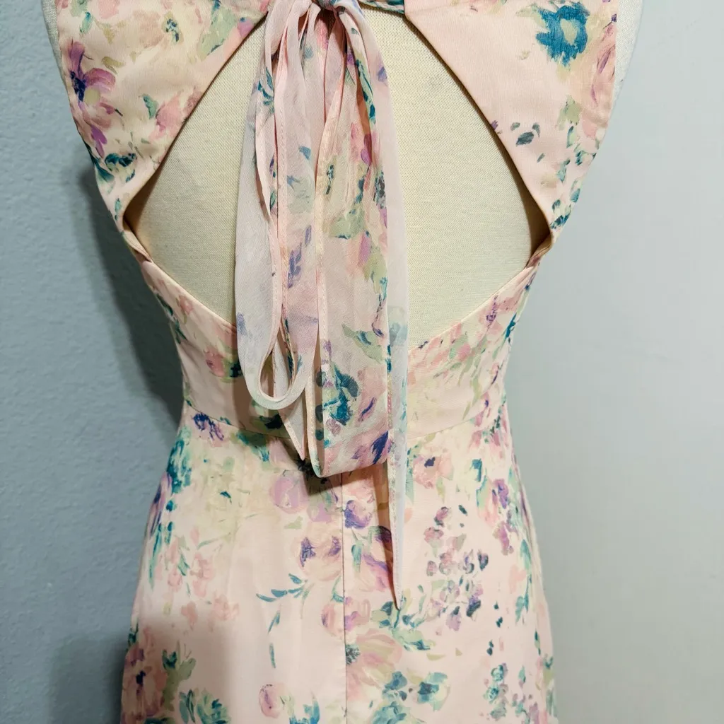 Marchesa Notte Bridesmaid Women‎ Pink Floral Backless Sleeveless Dress Size 2 - Image 11