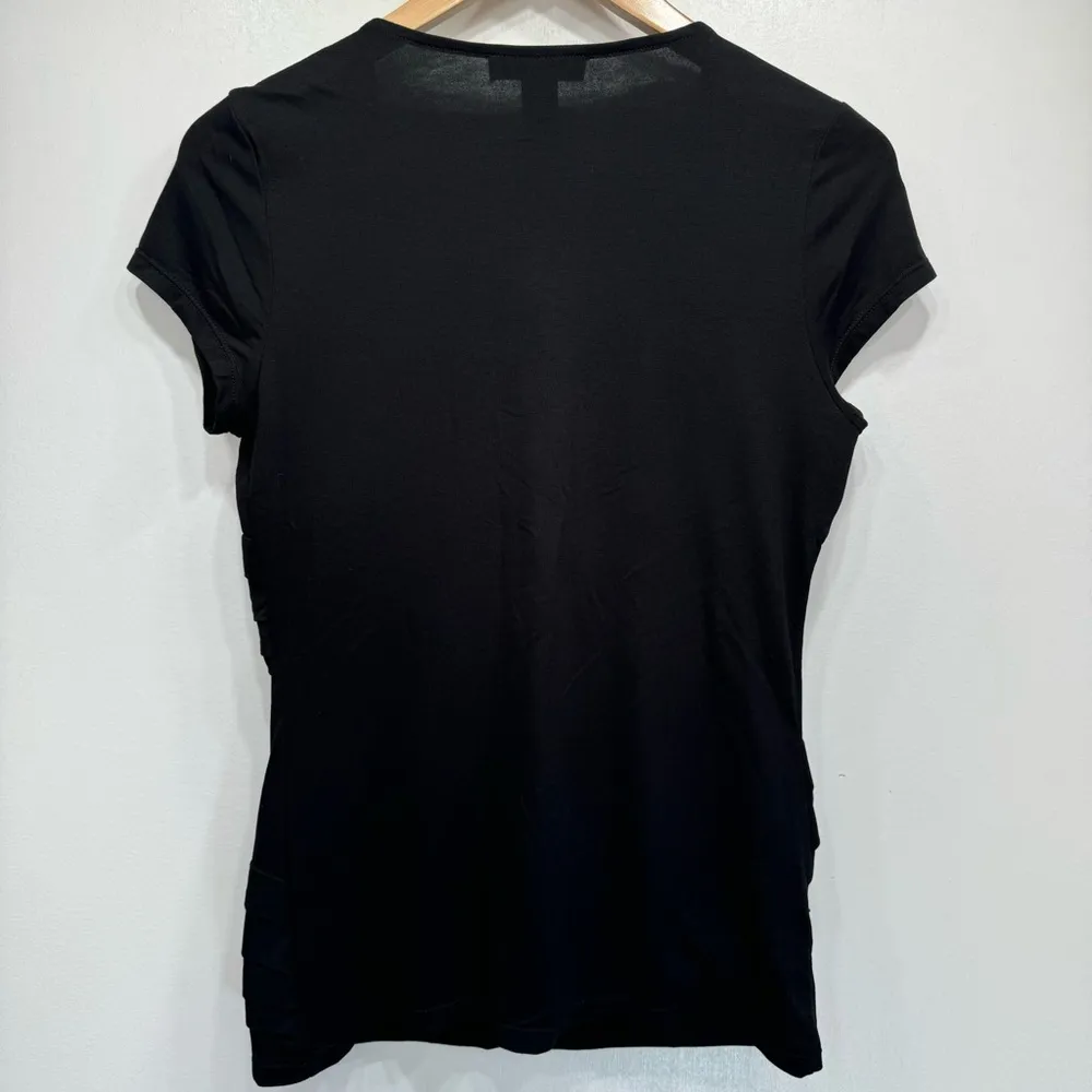 White House Black Market Black Top Crisscross Layered Asymmetric Neckline Size S - Image 8