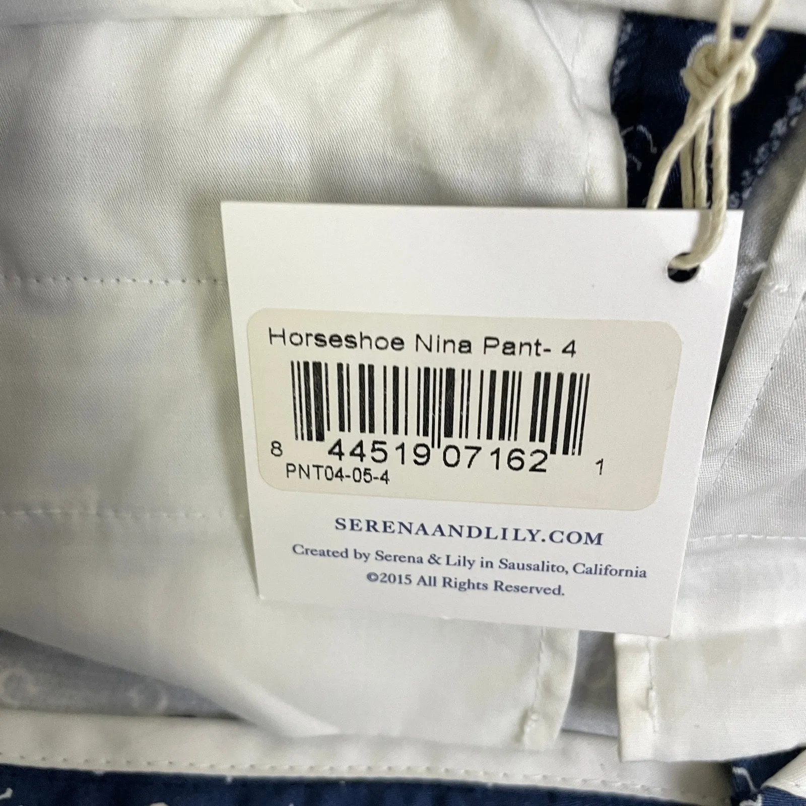 Serena & Lily Nina Pants Womens Size 4 Blue Horseshoe Printed Chino Straight NWT - Image 7