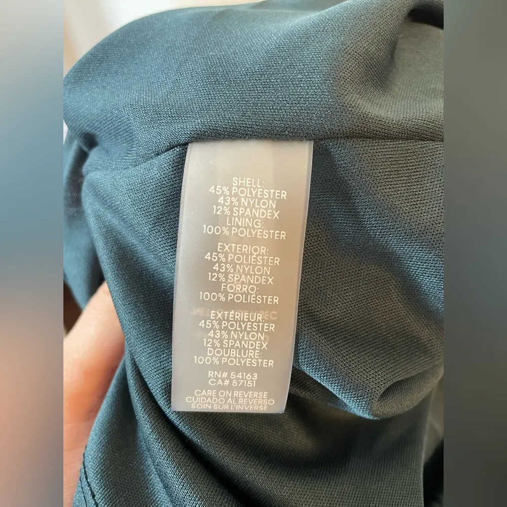 Calvin Klein Green Burnout Velvet Animal Print Faux Wrap Dress - Image 10