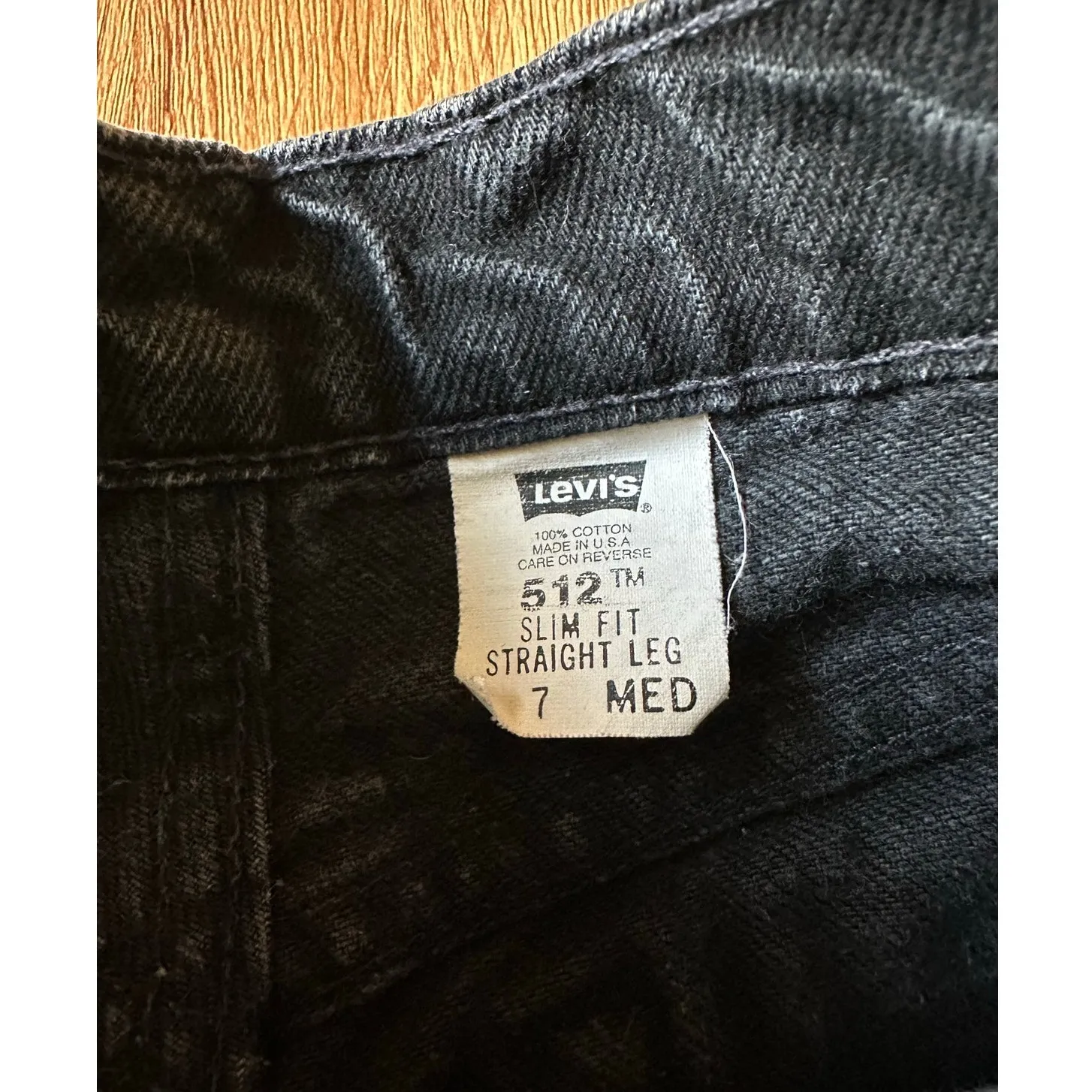 Levi's 512 Slim Fit Straight Leg Vtg Black High Waisted Jeans Size 7 - Image 2