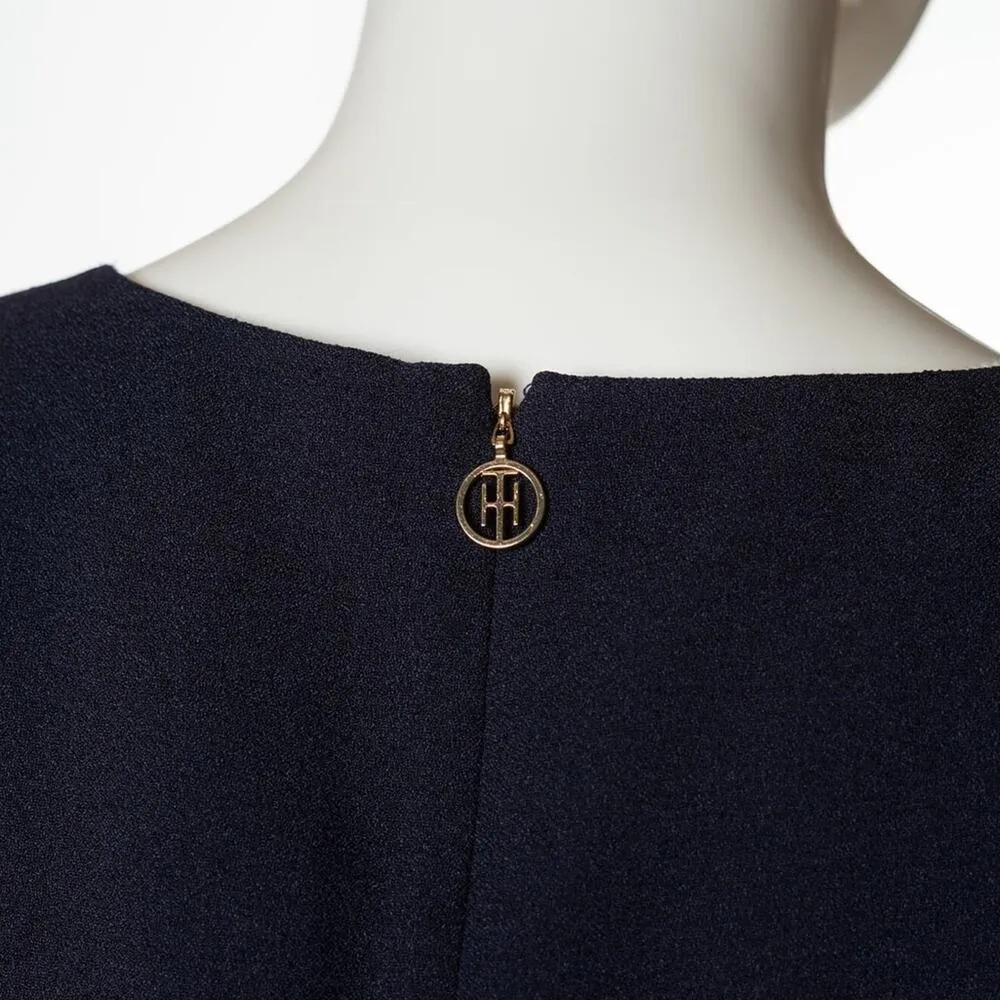 Tommy Hilfiger Navy Shift Dress 10 Office Dress Modest Minimalist Capsule Summer - Image 3