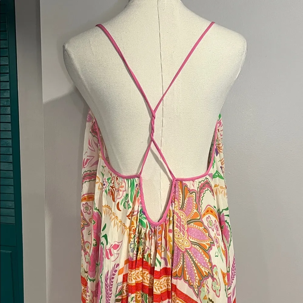 Zara Multicolor Paisley Maxi Dress/swim coverup boho dress - Image 6