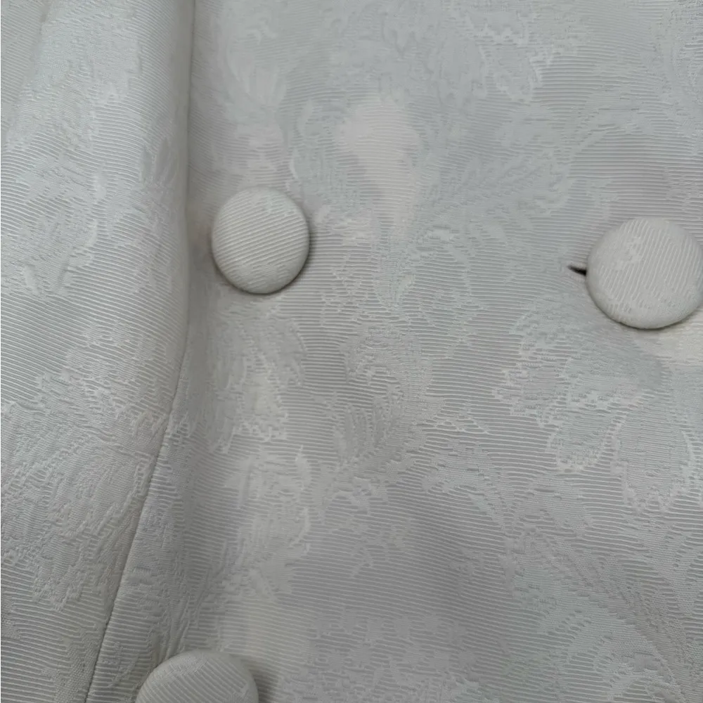 Talbots White Pea Coat Blazer Style Double-Breasted Elegance Size Small - Image 3