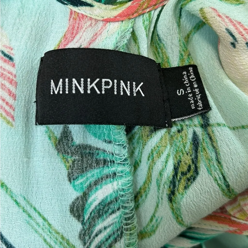 MinkPink Women’s Sunshine Coast Light Blue Floral‎ Print High-Low Dress Sz Small - Image 5