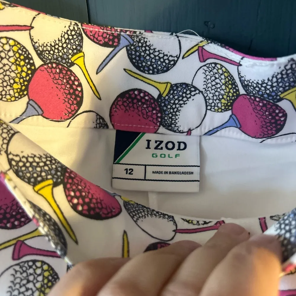 NWOT IZOD Golf Skort Stretch Sun Control Wicking Golf Balls & Tees Size 12 - Image 6
