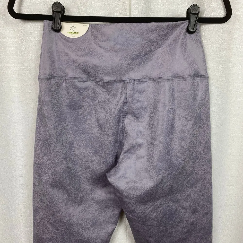 Aerie Offline Shell Purple Real Me High Waisted Crossover Leggings Sz.L NWT - Image 12