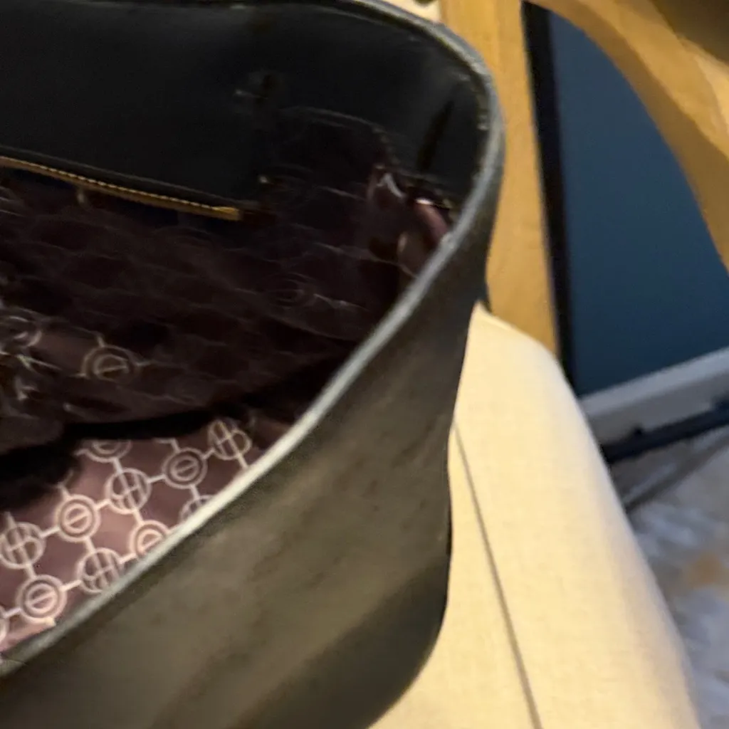 Henri Bendel Black Canvas Leather Tote Bag - Image 13