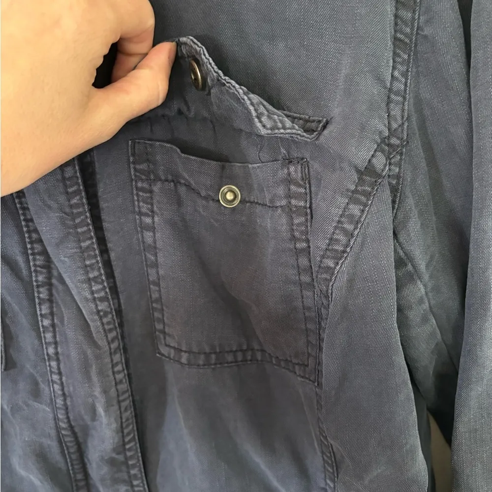 Liverpool Medium Women's Merie Tencel Cargo Jacket Navy‎ Blue Zip Up - Image 5