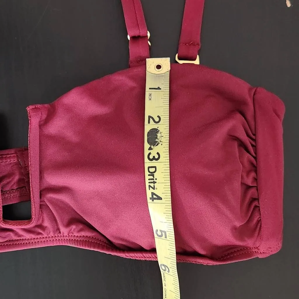 Andie Oxblood Bikini Top Wine Swim Top NWT Medium Burgundy Andie Swim Top - Image 7
