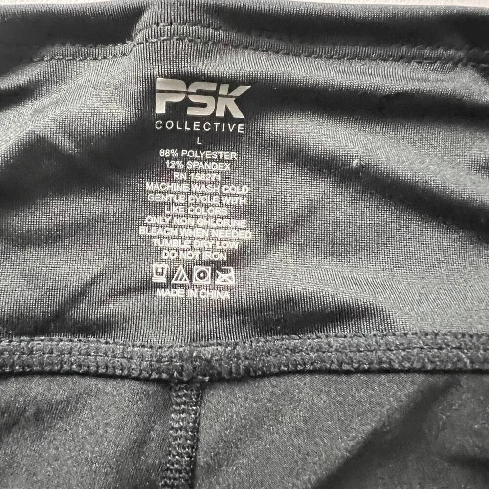 PS Collective Black Shorts with White Checkered Design on the Side Sz L NWT Size L - Image 5